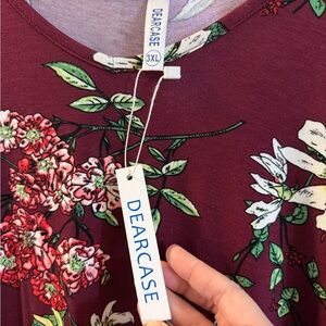 Dearcase Burgundy Floral Dress